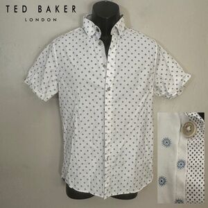 Ted Baker Contrast Short Sleeve Button Down Ted size 3 ~ 38" chest Gently worn
